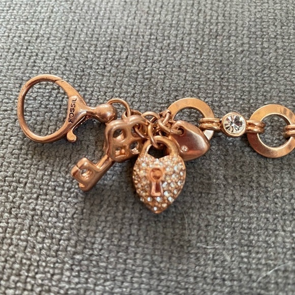 Fossil Rose Gold Charm Bracelet - Picture 5 of 8